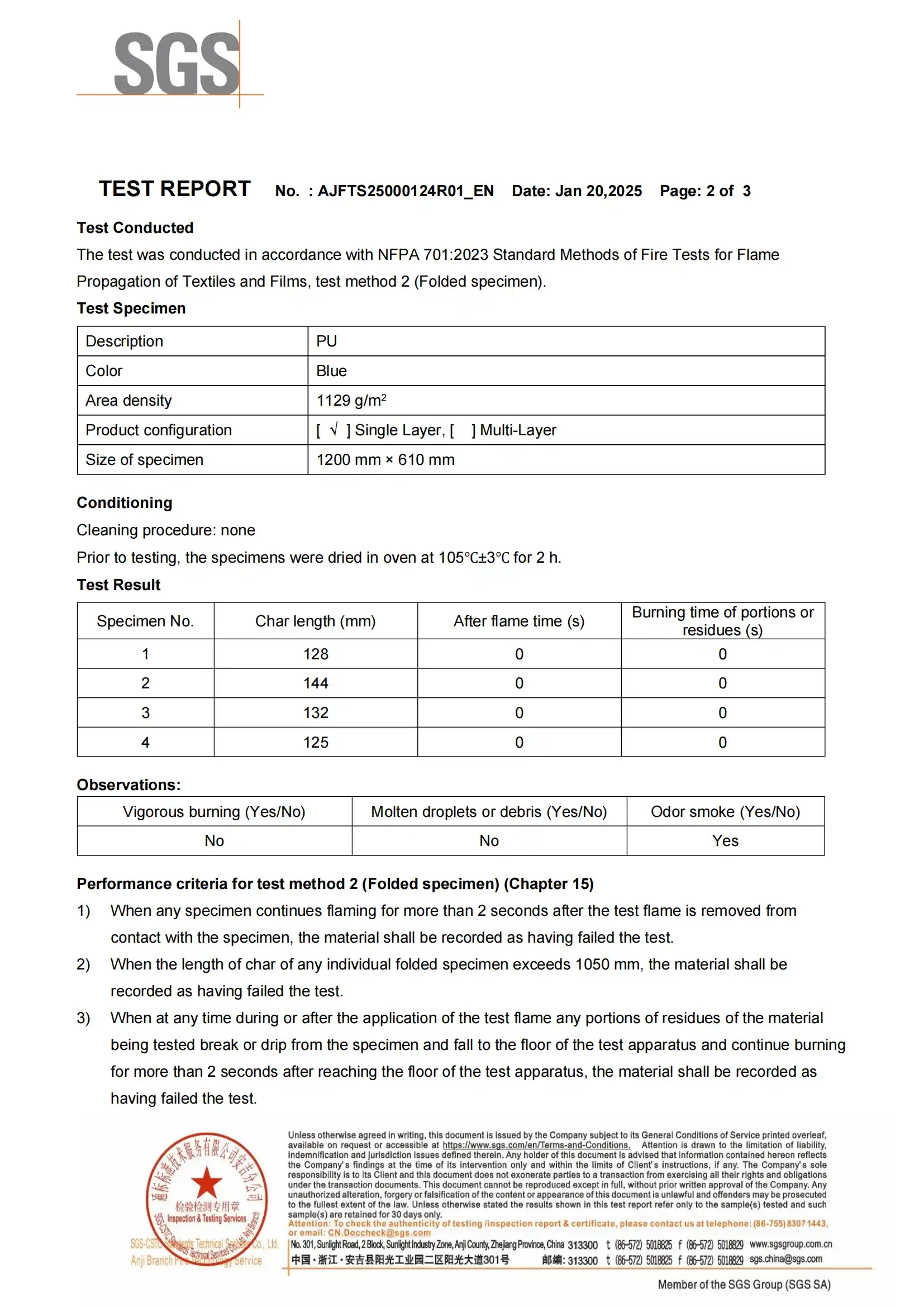 PU- NFPA 701